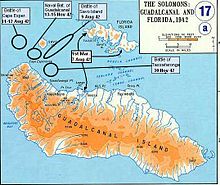 Guadalcanal showing several Naval battles. Casta-MAP Guadalcanal-battles3.jpg