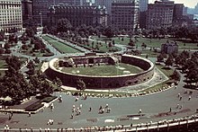 Vista aérea de Castle Clinton antes de su renovación