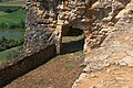 1919) Chemin creusé dans la roche, Château de Beynac, Dordogne. 6 septembre 2013