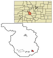 Chaffee County Colorado Incorporated and Unincorporated areas Salida Highlighted 0867280.svg