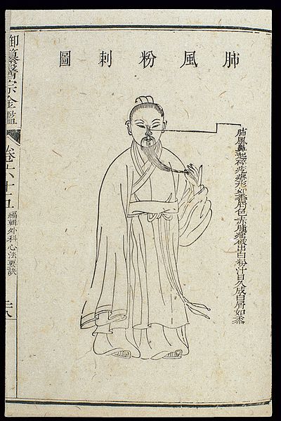 File:Chinese C18 woodcut; The nose - 'lung-wind acne' Wellcome L0039936.jpg