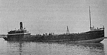 Choctaw, beached, following her collision with L.C. Waldo Choctaw after the collision with L.C. Waldo.jpg