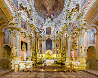 The interior of the Church of St. Teresa, Vilnius, Lithuania