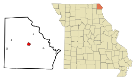 Clark County Missouri Incorporated and Unincorporated areas Kahoka Highlighted.svg
