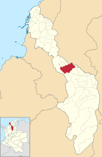 Муниципалитет и город Момпокс в департаменте Боливар.