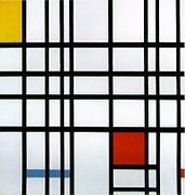 Piet Mondrian, Kompozicija s crvenom, žutm i plavom, 1942.