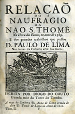 D. Paulo de Lima, Nau S. Thomé na terra dos Fumes, 1598, szerző: Diogo do Couto.jpg