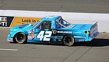 Daniel Suarez in the No. 42 at Sonoma Raceway in 2022 Daniel Suarez 42 Truck Sonoma 2022.jpg