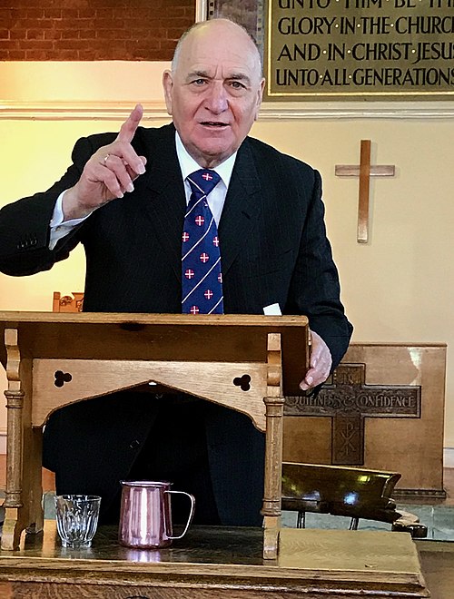 David Hallam leading a service at City Road Methodist Church Birmingham 2019