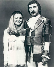 Severinsen with daughter Nancy, in 1974. Nancy was part of a vocal group called "Today's Children" which often performed with him. Doc Severinsen and daughter Nancy 1974.JPG