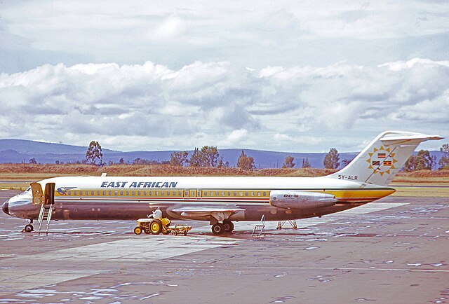 East African Airways Douglas DC-9-32 at Nairobi Airport in 1973