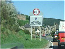 Entering Rothes from the south, with the castle in the background