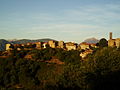 Vue du village avec au fond le Monte Renoso et le Monte d'Oro.