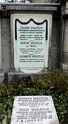 Ernst Wölfflin (1873–1960) ophthalmologist.  Professor of Ophthalmology at the University of Basel.  Grave in the Wolfgottesacker cemetery, Basel