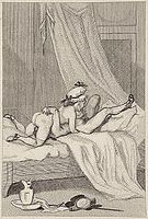 sex position "69". Published in Andréa de Nerciat (1865) Le Diable au Corps.