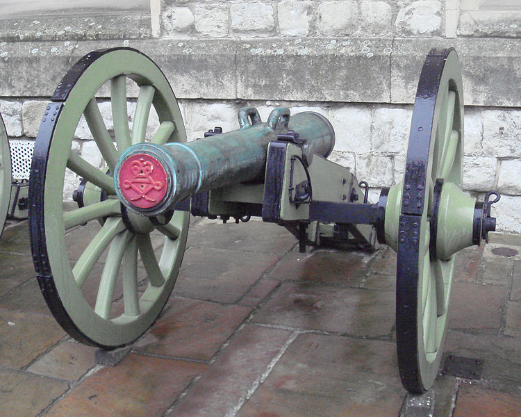 File:French 6 pounder field gun cast 1813 in Metz captured at Waterloo by the Duke of Wellington.jpg