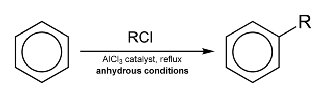 क्लोरोमिथेन द्वारा बेंजीन का फ्रिडल-क्राफ्ट्स अल्कीलीकरण (The Friedel-Crafts Alkylation of benzene with chloromethane)