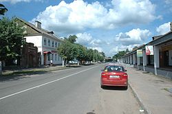 Karla Marksa Street, the main street in Gdov