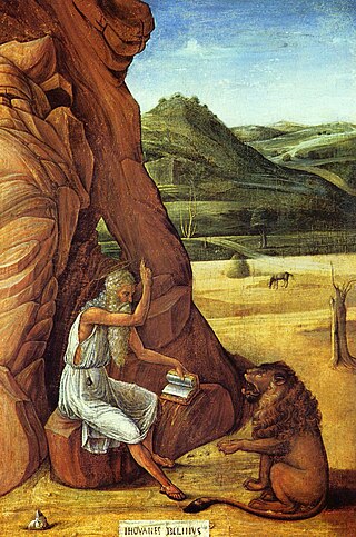 <i>St. Jerome in the Desert</i> (Bellini, Birmingham) Painting by Giovanni Bellini