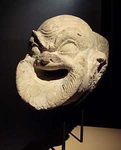 A 1st century BC Hellenistic gargoyle representing a comical cook-slave from Ai Khanoum, Afghanistan
