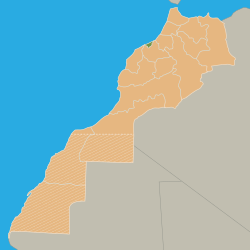 دارالبیضا در نقشهٔ مراکش