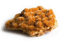 Fiery orange gypsum crystals
