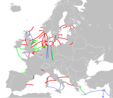 Existing links
Under construction
Proposed
See also the List of HVDC project in Europe, which would eventually be part of European Supergrid HVDC Europe.svg