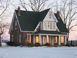 Rumah di Halderman-Van Buskirk Farmstead, sebuah situs bersejarah selatan Roann