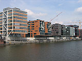Neubauten am Sandtorkai in der Hafencity, Hamburg