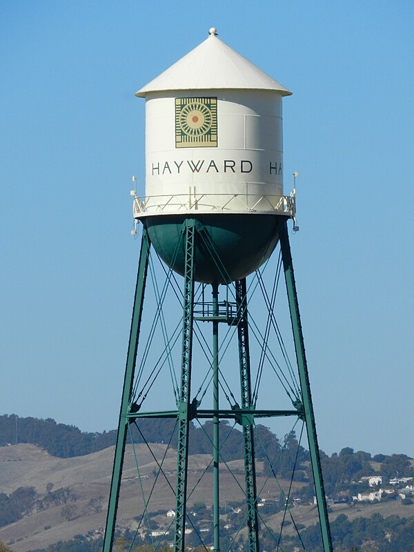 Image: Hayward water tower, California