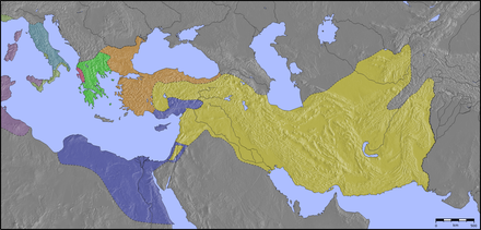 The Hellenistic world in 300 BC.