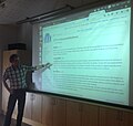 Teacher at Stockholm University talking about Wikiversity.