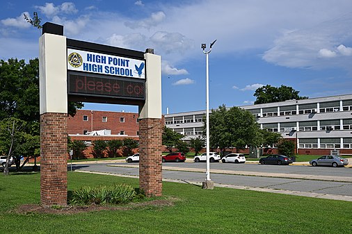 High Point High School sign, Beltsville, MD