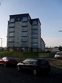 modern flats on Dukes Road High flat in Cambuslang - geograph.org.uk - 1230022.jpg