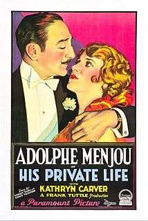 <i>His Private Life</i> (1928 film) 1928 film