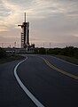 Die Falcon-9-Rakete auf der Startrampe