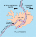 Sống núi giữa Đại Tây Dương đi ngang Þingvellir