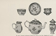 "Chinese Lowestoft" child's tea set. Illustrated catalogue of the valuable private collection of beautiful old English china and lustre ware including a remarkable series of tea sets, historical blue and white plates and platters and (14783923095).jpg