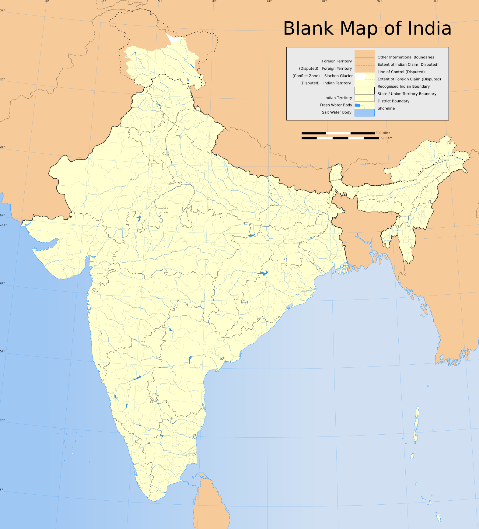 blank picture of indian map File India Map Blank Svg Wikimedia Commons blank picture of indian map