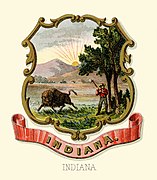 Indiana state coat of arms (illustrated, 1876)