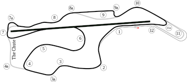 Motorcycle course (used also for IndyCar between 2005 and 2011) Infineon (Sears Point) with emphasis on Moto-IRL track.svg