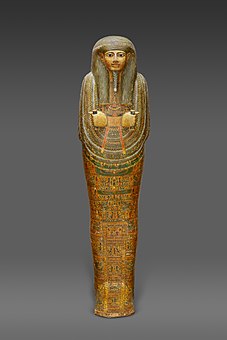 Inner coffin of Amenemopet; 975–909 BC; painted wood & gesso; length: 195 cm (77 in); Metropolitan Museum of Art