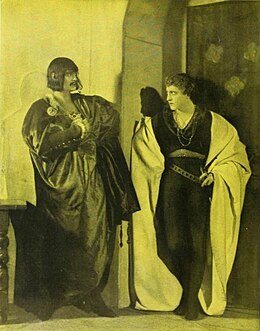 Lionel Barrymore and John Barrymore in the 1919 Broadway production of The Jest John & Lionel Barrymore in The Jest - Sep 1919 Shadowland.jpg