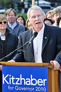 Kitzhaber gives his victory speech after winning the Oregon governorship John Kitzhaber acceptance speech-5.jpg