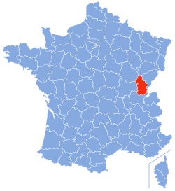 Ubicación de Jura en Francia