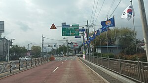 함안군 군북면 군북역사거리의 국도 제79호선 (함마대로)