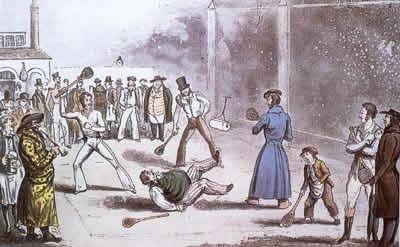 Rackets being played at a prison—where the game developed