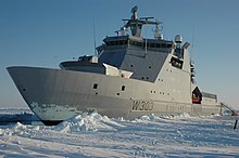 Norwegian Coast Guard vessel NoCGV Svalbard, on which the Harry DeWolf class design is modelled KV Svalbard.jpg