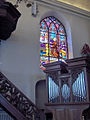 stained glass and organ