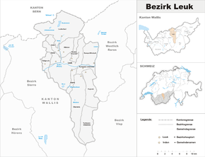Karte von Bezirk Leuk frz. District de Loèche
